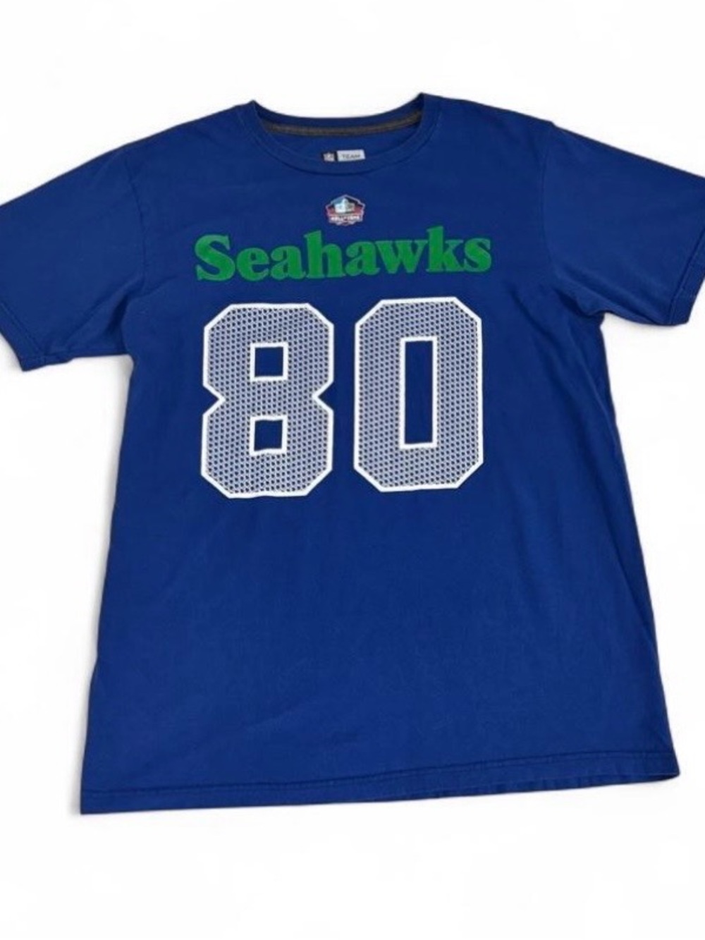 NFL Blue Seahawks Graphic Tee with White Number 80
